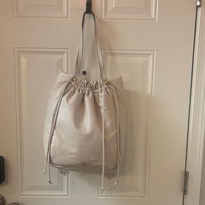 Victoria's Secret White Drawstring Tote